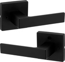 Kwikset CP730SALSQT Singapore Clear Pack Privacy Door Lever Set with Square Rose - Matte Black