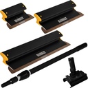 DEWALT Drywall Skimming Blade Set - 10", 16" & 24" Blades + 37" - 63" Extension Handle | Pro-Grade | Extruded Aluminum & European Stainless Steel Construction | High-Impact End Caps | 3-440