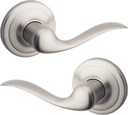 Kwikset Tustin Interior Passage Door Handle, Lever for Closet and Hallway Doors, Reversible Non-Locking Handle Lever, Satin Nickel, with Microban Protection