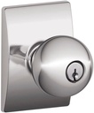 SCHLAGE F51A ORB 625 CEN Orbit Knob with Century Trim Keyed Entry Lock, Bright Chrome