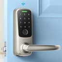 ULTRALOQ Latch 5 Smart Lock - Built-In Wifi Smart Fingerprint Door Lock - Biometric Keyless Entry Door Lock with App - Digital Keypad Door Handle Lock - Smart Locks for Front Door - App Remote Control
