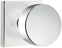 EMTEK Square Rosette Privacy Set with Matching Finish round Knob - Choice of 7 Finishes - 5210ROUUS26 - Polished Chrome (US26)