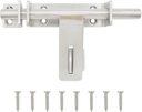 Door Security Slide Latch Lock, TTZEZE Sliding Bolt Gate Latch, Safety Lock Bolt Hasp, Heavy Duty 304 Stainless Steel Barrel Door Latches, Brushed Finish with Padlock Hole and Mounting Screws