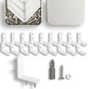 18Pcs White L Bracket & 72 Pcs White Screws,Corner Brace,1.57X1.57 Inch Small Right Angle Bracket,White Shelf Bracket,Corner Fastener for Wood Furniture Bedframe Cabinet Drawer Chair