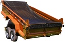 Dump Trailer Tarp Mesh with Grommets/ Heavy Duty Dump Truck Tarp with Tough Vinyl- Coated Fabric inside of Double 6'' Pockets, Applied on Dump Truck and Trailer Tarp System (7'X18')