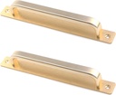 Semetall 8.35" Heavy Duty Antique Rustic Barn Door Handles Pull and Flush Hardware for Gate,Garage,Shed,2 Pack,7.56" Hole Center,Gold