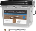 #7 X 1-5/8" - #65 Rosy Brown - Stainless Steel Trim Head Deck Screws - 5000 Pc. Bulk Pail - STX65V07162