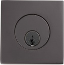 Emtek 8369 Square Style Brass Modern Double Cylinder Deadbolt, Flat Black