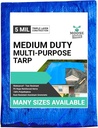 40' X 40' Waterproof Tarp | Medium Duty Reversible Blue/Silver | Multipurpose Indoor/Outdoor Use: Tents, Wood Cover, Furniture, Car, Boat, Pool, & More | Tear Resistant