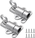 Hordion 2 Packs Self Closing Latch Spring Door Lock, Resilient Bolt Latch Security Automatic Gate Lock, Spring Barrel Slide Door Lock with Screws for Cabinet Window Wooden Fence, Silver Gray