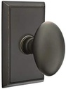 Emtek Passage Set, Rectangular Rosette, Egg Knob, Oil Rubbed Bronze
