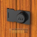 Door Latch Lock with Combination, 3.5" Small Household Cabinet Password Hasp Latch, Cabinet Locks with Code for Barn Door, Refrigerator, Shed, Drawers (Black - 1PC)