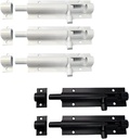 5Pcs 3 Inch Slide Barrel Bolt Latch Aluminum Alloy Thickened Security Sliding Door Latches for Home Yard Garden Kennels Bar Security Gate Sliding Latch（ 3 White 2 Black）
