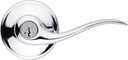 Kwikset Tustin Entry Door Handle with Lock and Key, Secure Keyed Reversible Lever Exterior, Doorlock, for Front Entrance and Bedrooms, Polished Chrome, Pick Resistant Smartkey Rekey Security