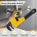 Deli 8-Inch Heavy Duty Straight Pipe Wrench with Soft Grip,Adjustable Plumbing Wrench Pliers Tool Jaw Max Capacity 1 Inch