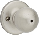 Kwikset Polo Interior Privacy Door Knob with Lock, Door Handle for Bathroom and Bedroom, Satin Nickel Keyless Turn Lock Doorknob, with Microban Protection