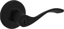Kwikset Balboa Entry Door Handle with Lock and Key, Secure Keyed Reversible Lever Exterior, Doorlock, for Front Entrance and Bedrooms, Matte Black, Pick Resistant Smartkey Rekey Security