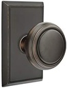 Emtek Privacy Set, Rectangular Rosette, Norwich Knob, Oil Rubbed Bronze US10B