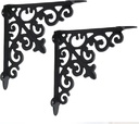 8" X 8" , 2 Pack Shelf Brackets - Set of 2 Pcs Solid CAST Iron Victorian, Colonial, Retro, Steampunck, Gothic, Baroque Medieval