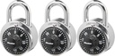 Master Lock 1500D Locker Lock Combination Padlock, 3Pack, Black