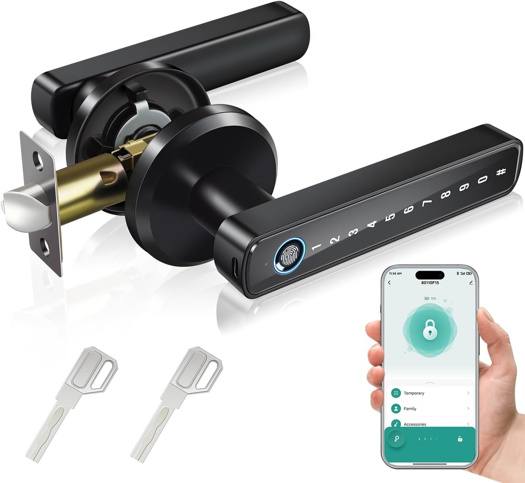 Smart Fingerprint Door Lock - Keyless Entry & App Control
