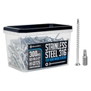 #10 X 3-1/2" (300 PCS) Marine Grade Type 316 Stainless Steel Wood Screws with T25 Bit – Torx Flat Head Type 17 Point Ideal for Decks, Fences, and Coastal Construction - Bulk Box