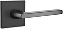 Emtek Privacy Set, Square Rosette, Helios Lever, Right Hand, Flat Black