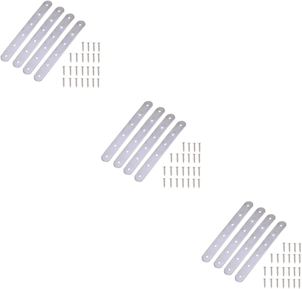 Healeved 12 Pcs Flat Repair Plates for Furniture & DIY Projects
