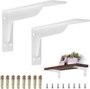12 Inchs White Heavy Duty Industry Shelf Brackets, L Countertop Support Brackets Steel Shelf Brackets Metal Wall Shelf Mount DIY Steel Triangle Shelf, Max Load 880 LB 2 Pac
