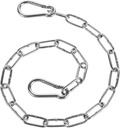 Gate Chain Lock, 23.6 Inch Stainless Steel Gate Link Chain Latch with Double-Ended Carabiners for Pet Cages Horse Goat Cow Corral Supplies (3Mm Thick)