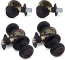 Honeywell Safes & Door Locks - 2 Pack Entry Door Knob with Deadbolt Lock Set for Front Door - Interior/Exterior Door Lock Fit'S Standard Size Doors - anti Bump Resistant - Oil Rubbed Bronze - 8101406