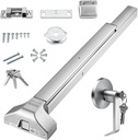 VEVOR Push Bar Door Locks, Stainless Steel Panic Bars for Exit Doors, with Exterior Lever and 3 Keys, Push Bar Panic Exit Device Door Hardware for Metal Wood Door, for Left and Right Handed Doors