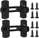 Szhdxsy (2 Pcs) 90 Degree Stainless Steel Latch,Flip Door Sliding Latch,Safety Sliding Barn Door Lock,Latch Lock,Right Angle Curved Door Lock,Matte Black