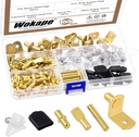 155Pcs 5 Styles Gold Shelf Pins Assortment Kit, Metal Shelf Pins Sets Bracket Pegs Cabinet Furniture Shelf Pins Support Assortment for Shelf Holes, Bookshelf