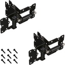 "Long Leg" Stainless Steel Self-Closing or Non Self-Closing Pair of Hinges in Black for Vinyl/Pvc Fences (AD1008B)