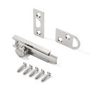 Khtumeware 4 Pack Satin Nickel Solid Brass Surface Bolt 2" Door Slide Bolt Door Latches for Top of Door Brushed Nickel Lock.