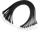 QWORK Tarp Straps for Flatbed Trailers, 50 Pack 31" Adjustable Tarp Straps, Rubber Bungee Cord Tie-Downs with Hooks for Securing Tarps, Canvases, Cargo