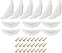 Uxcell 40 PCS 90 Degree Plastic Triangle Bracket, Corner Support Braces with Screws for Furniture Cabinet, White