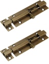 Quluxe 3 Inch Solid Cast Brass Barrel Bolt, Antique Brass Door Slide Latch Lock, Heavy Duty Gate Sliding Bolt Latch- Bronze (Pack of 2)