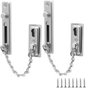 2 Pack Door Chain Lock Door Chain Guard with Spring, Anti-Theft Press Lock, Stainless Steel Heavy Duty Security Chain Locks for Door, Window and Home Security - Silver