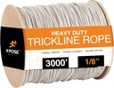 White Unglazed Trickline Rope - 3,000 Ft X 1/8 Inch Theatrical Tie Line Heavy Duty Spool, Cable Management and Wire Tie - for Theatre, Stage Decor, Rigging and Utility Applications - Xpose Safety