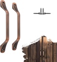 Addgrace 2 Pcs Rustic Gate Handle Black 6" Vintage Barn Door Handles with Screws Sliding Door Pull Handle for Garden Gate Shed Door Garage Door Wooden Fences Closet Drawer, Copper