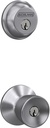 Schlage FB50VBEL626 Deadbolt and Bell Knob 1 Side, Highest Residential Security, Keyed Entry Lock, None, Satin Chrome