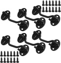 WMYCONGCONG 6 PCS Stainless Steel Barn Door Hook and Eye Latch Lock Stainless Steel Privacy Hooks, Cabin Door Gate Latch for Window Bedroom Sliding Door, 3 Inch