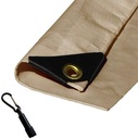Heavy Duty Waterproof Desert Beige Tarp with Reinforced Corners Bundled with Carabiner Flashlight (10X30)