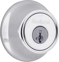 Kwikset 660 Deadbolt Deadbolt Lock, Polished Chrome round Exterior Keyed Front Entry Door, Pick Resistant Smartkey Rekey Security, Single Cylinder Dead Bolt