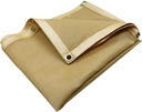 Tarps Now Heavy Duty Mesh Tarp, (10' X 20') with 75% Shade and Brass Grommets - Multipurpose Protective Cover Tarpaulin with Air Flow for Tie Downs, Shade, Fences, Canopies, Dump Trucks - Tan