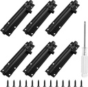 Biaungdo 6 Pcs Slide Bolt Latch Lock, 4 Inch Barrel Bolt Door Security Slide Latch Lock Aluminum Alloy Gate Sliding Lock Door Latch with Screws & Screw Driver(Black)