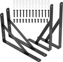 4 Pcs Heavy Duty Shelf Brackets for Wall Brackets for Shelves, Black Metal Floating Shelf Brackets, Triangle Shelving Brackets, Angle Shelf Support Brackets for Shelves (Black12X7.87X0.98Inch)
