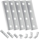 Ohlectric 39797 Zinc-Plated 4 Hole Splice Plate Joist | 1-5/8” Wide X 7-1/4" Long X 1/4” Thick with 9/16" Holes | Heavy Duty Plate Made from Industrial-Grade Steel - Pack of 5